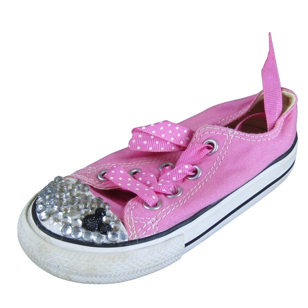Converse Girls Sneaker All‎ Star Sz T 7 Medium Pink Fabric Lace Up